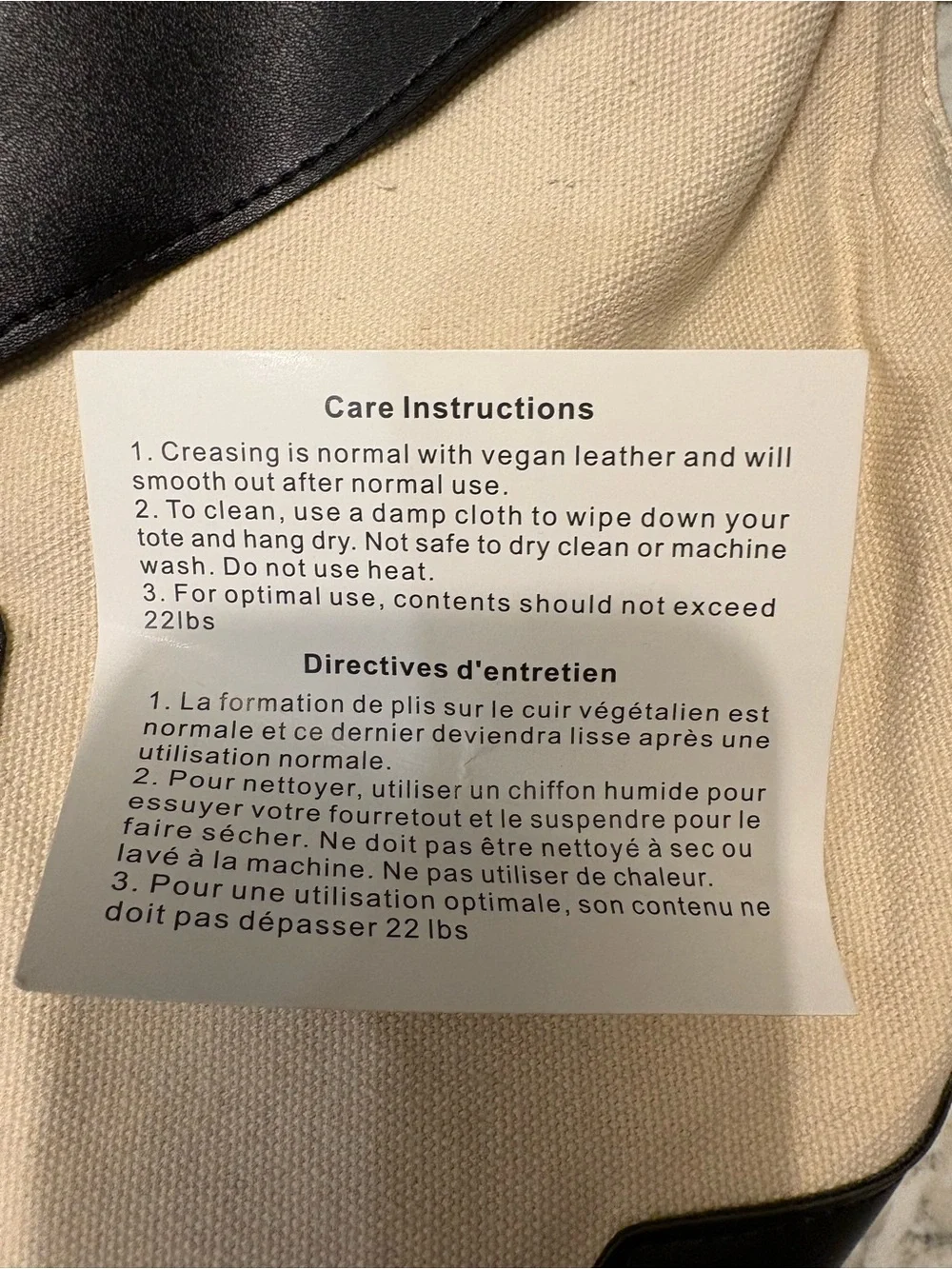 Deux Lux Beige Canvas Backpack with Black Faux Leather Accents